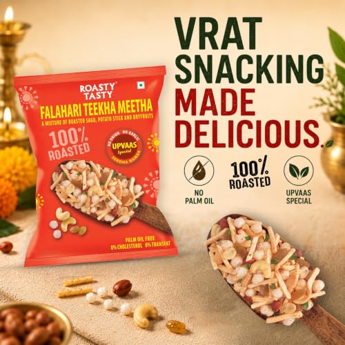 Image 4 of Roasty Tasty Falahari Theekha Meetha Mix Roasted Namkeen Snack 200g