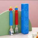 Image 2 of Kelosk Kids Stainless Steel Blocks Cutlery Set, Spoon & Fork Cutlery Set for Kids Stainless Steel Table Spoon