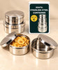 Image 1 of Default Title for the product MARU Steel Flat Bottom Kitchen Storage Container set of 4 (300ml, 500ml, 700ml & 1000ml)