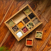 Image 1 of Default Title for the product ExclusiveLane Medley of Masalas Wooden Spice Box for Kitchen (12 Detachable Containers, Each Container: 50 gram)