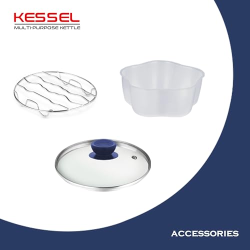 Image 4 of Pigeon Kessel Multipurpose Kettle 1.5 litres with Stainless Steel Body, used for boiling Water and milk, Tea, Coffee, Oats, Noodles, Soup etc 600 Watt (Blue)