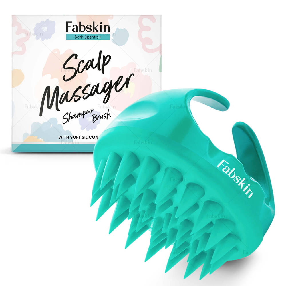 Image 1 of 1 Pc / Pack of 1 for the product Fabskin Hair Scalp Massager & Shampoo Hair Brush - Aqua Green