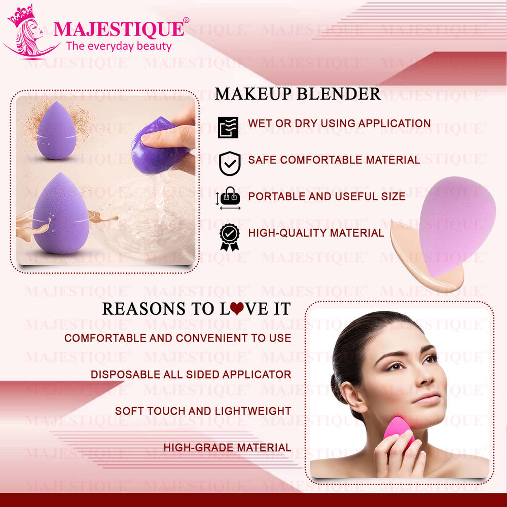 Image 4 of Majestique Beauty Makeup Sponge, Use For Liquid, Cream, And Powder - Color May Vary