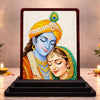 Image 1 of Default Title for the product 4x5 Inch Radha Krishna Wooden Idol with HD Print | Premium Temple Desk & Temple Decor