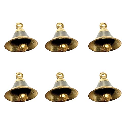 Image 1 of 1 Inch / Pack of 6 for the product Uapan Brass Pooja Room Bells with J Hook