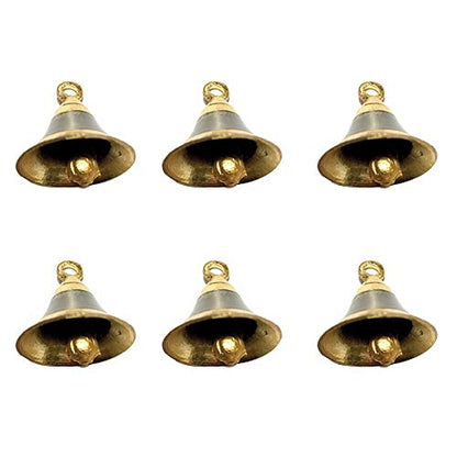 Image 1 of 1 Inch / Pack of 6 for the product Uapan Brass Pooja Room Bells with J Hook
