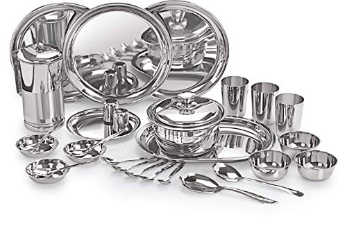 Image 1 of Default Title for the product neelam Stainless Steel 22 Gauge 55 Pieces Premium Dinner Set