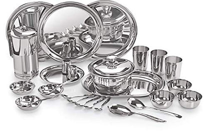 Image 1 of Default Title for the product neelam Stainless Steel 22 Gauge 55 Pieces Premium Dinner Set