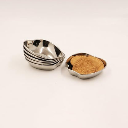 Image 5 of Apple Plate-6 for the product Spillbox Stainless Steel Halwa Plates