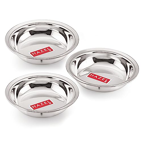 Image 11 of Stainless Steel / Set of 3 for the product HAZEL Stainless Steel Snack Bowl/Plate Set