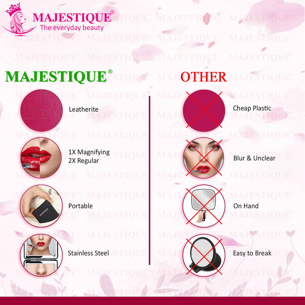 Image 6 of Majestique Compact Hand Mirror, Leatherette Texture For Men And Women