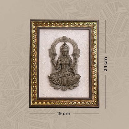 Image 7 of Astrotalk Pyrite Lakshmi Ji on Selenite Frame | Pyrite Stone Brings Money & Abundance | Maa Lakshmi Pooja Decorative Items for Home & Office | Gift for Man & Woman | 19x24x1 cm | 1 Piece