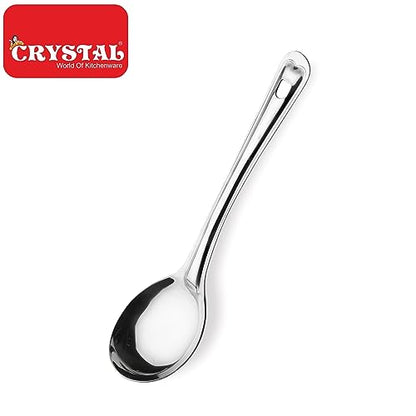 Image 3 of Crystal Oval Medium Stainless Steel Serving Spoon, Silver