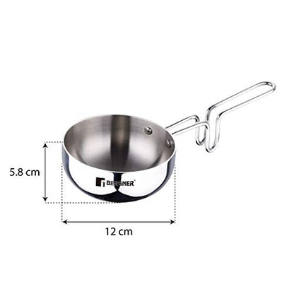 Image 5 of BERGNER Argent Triply Tadka Pan, 500ml Capacity
