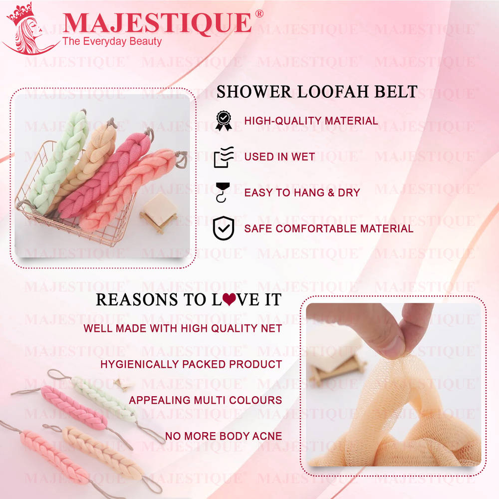 Image 4 of Majestique Mesh Bath Belt Shower Sponge (Color May Vary)