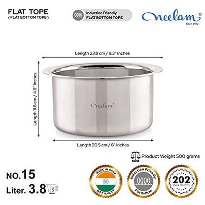 Image 2 of neelam Stainless Steel Flat Bottom Tope 3200 ml
