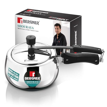 Image 1 of Default Title for the product BERGNER Shouraya Triply Stainless Steel Pressure Cooker 2.5 Litres