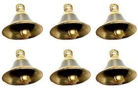 Image 8 of 2.5 Inch / Pack of 6 for the product Uapan Brass Pooja Room Bells with J Hook