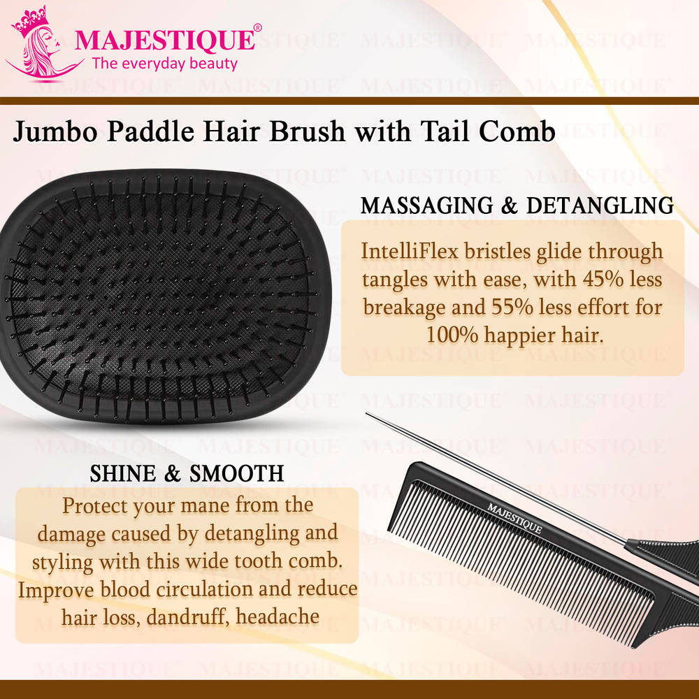 Image 3 of Majestique Jumbo Paddle Brush & Tail Comb