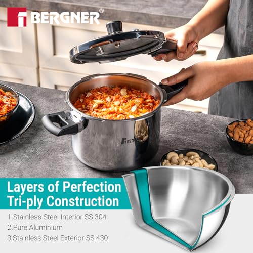 Image 9 of Bergner Argent Classic Triply Stainless Steel Pressure Cooker
