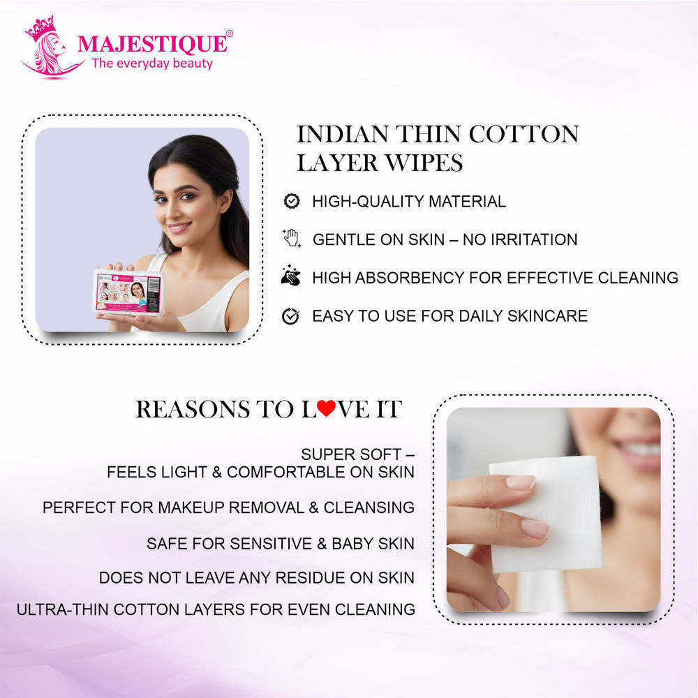 Image 5 of Majestique Ultra Thin Makeup Cotton Wipes