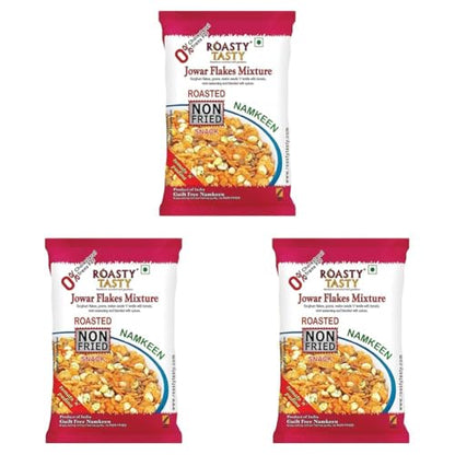 Image 1 of Default Title for the product Roasty Tasty Roasted Jowar Flakes Mixture Indian Namkeen Snacks - 750g Pack of 3