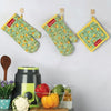 Image 1 of Default Title for the product HAZEL Cotton Oven Glove and Pot Holder Set (1 Pair)