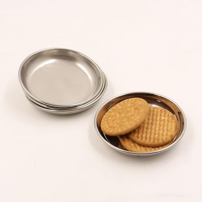 Image 3 of Pack of 4 for the product Spillbox Stainless Steel Halwa Plates