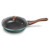 Image 1 of Default Title for the product Preethi Artistic Collection Die Cast Non Stick Fry Pan, 24 cm,with Glass Lid, 5 Star Non Stick Effect, Cook & Serve, Ocean Green