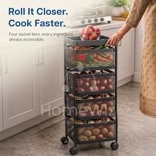 Image 7 of HomeWiz Square Kitchen Rack 4-Layer