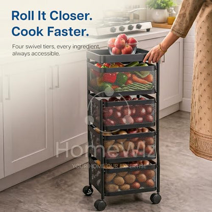 Image 7 of HomeWiz Square Kitchen Rack 4-Layer