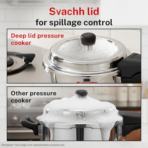 Image 9 of Prestige Stainless Steel Deluxe Alpha Svachh Outer Lid Pressure Cooker
