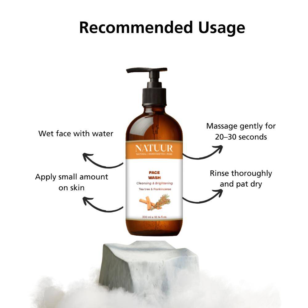 Image 4 of Natuur Face Wash Cleansing & Brightening Tea Tree, Peppermint & Frankincense