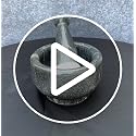 Image 2 of KLEO 5" Wide Black Natural Stone Mortar and Pestle Set