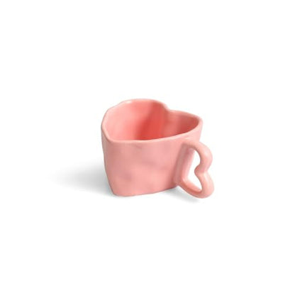 Image 4 of ExclusiveLane Heart Pink Ceramic Coffee Mugs Set of 2 250 ml