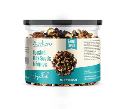 Image 2 of Roasted, Plain / 200 g (Pack of 1) for the product Zucchero Roasted Nut, Seeds & Berries Mix