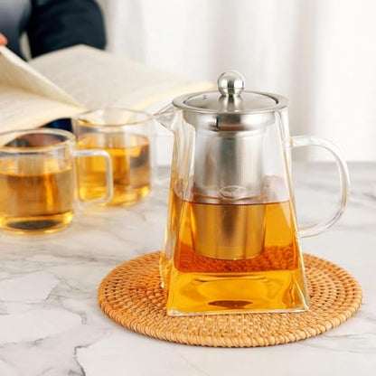 Image 3 of Jinelza Pyramid Shape Borosilicate Glass Tea Pot with Infuser 750ml