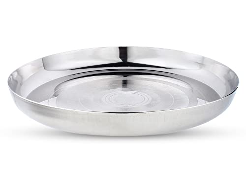 Image 1 of Default Title for the product neelam Stainless Steel Diamond Guj. Sada Thali 30.5 cm