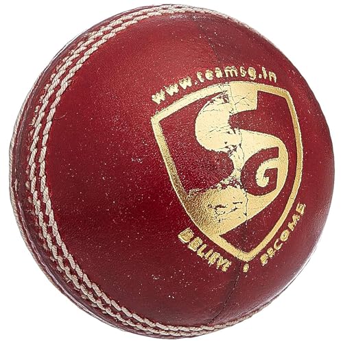 Image 3 of SG Test Adult Size Leather Cricket Ball (Red)