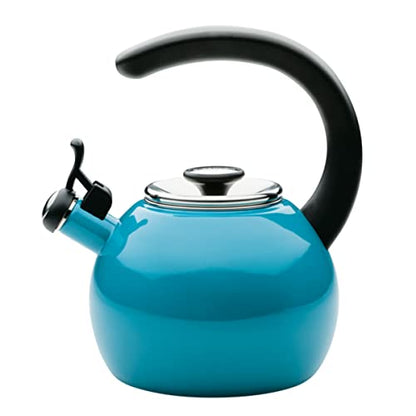 Image 4 of Turquoise for the product Circulon Enamel On Steel Whistling Tea Kettle