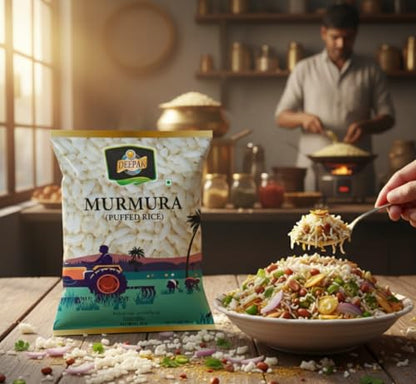 Image 4 of Deepak Murmura (Puffed Rice) | Premium Light & Crispy Rice | For Bhel Puri, Jhal Muri, Chaat & Namkeen | Healthy Low-Fat Indian Snack