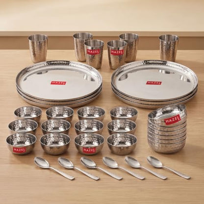 Image 18 of 36 / Hammered Set for the product HAZEL Stainless Steel Dinner Set