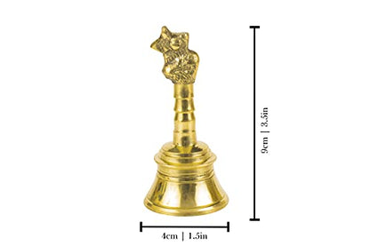 Image 4 of Spillbox Traditional Brass Pooja Bell/Ghanti For Puja/Worship - 3.5" Inch Nandi