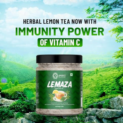Image 4 of AMAYU LEMAZA Herbal Lemon Green Tea Powder with Stevia 200 g
