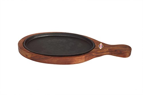 Image 2 of HAZEL Sizzler Plate/Tray with Wooden Base Racket S15x7