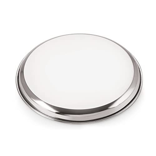 Image 3 of neelam Stainless Steel Diamond Buffet Plates Set of 4, 17.5 cm