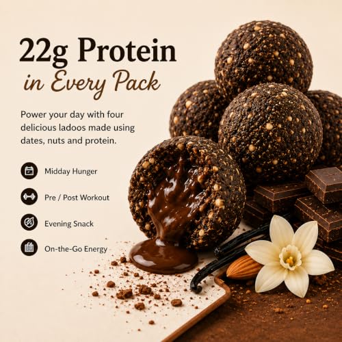 Image 6 of Roasty Tasty Dates & Dryfruit Ladoo Vanilla Chocolate | 40g x 5 Packs (200g)