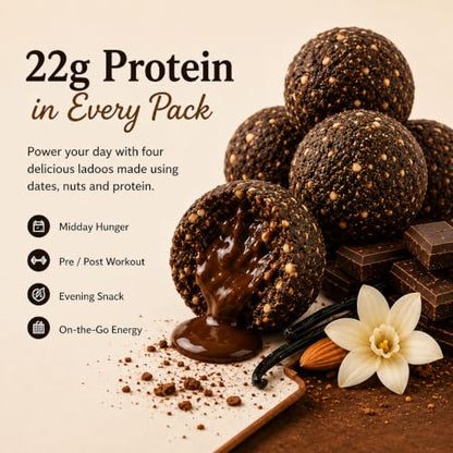 Image 6 of Roasty Tasty Dates & Dryfruit Ladoo Vanilla Chocolate | 40g x 5 Packs (200g)