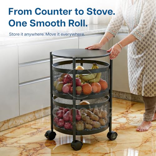 Image 7 of HomeWiz Round Kitchen Rack 2- Layer