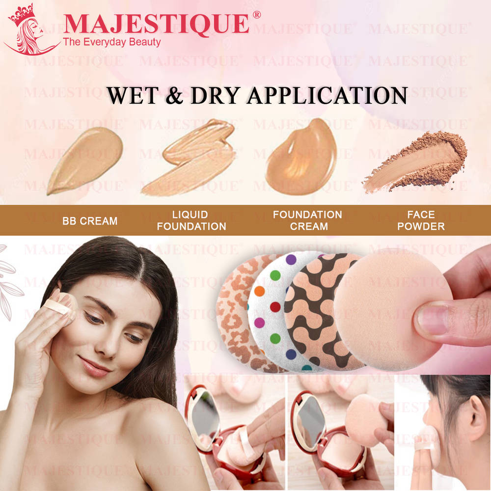 Image 3 of Majestique Flat Powder Puff - Soft Pink Face Pad - Color May Vary